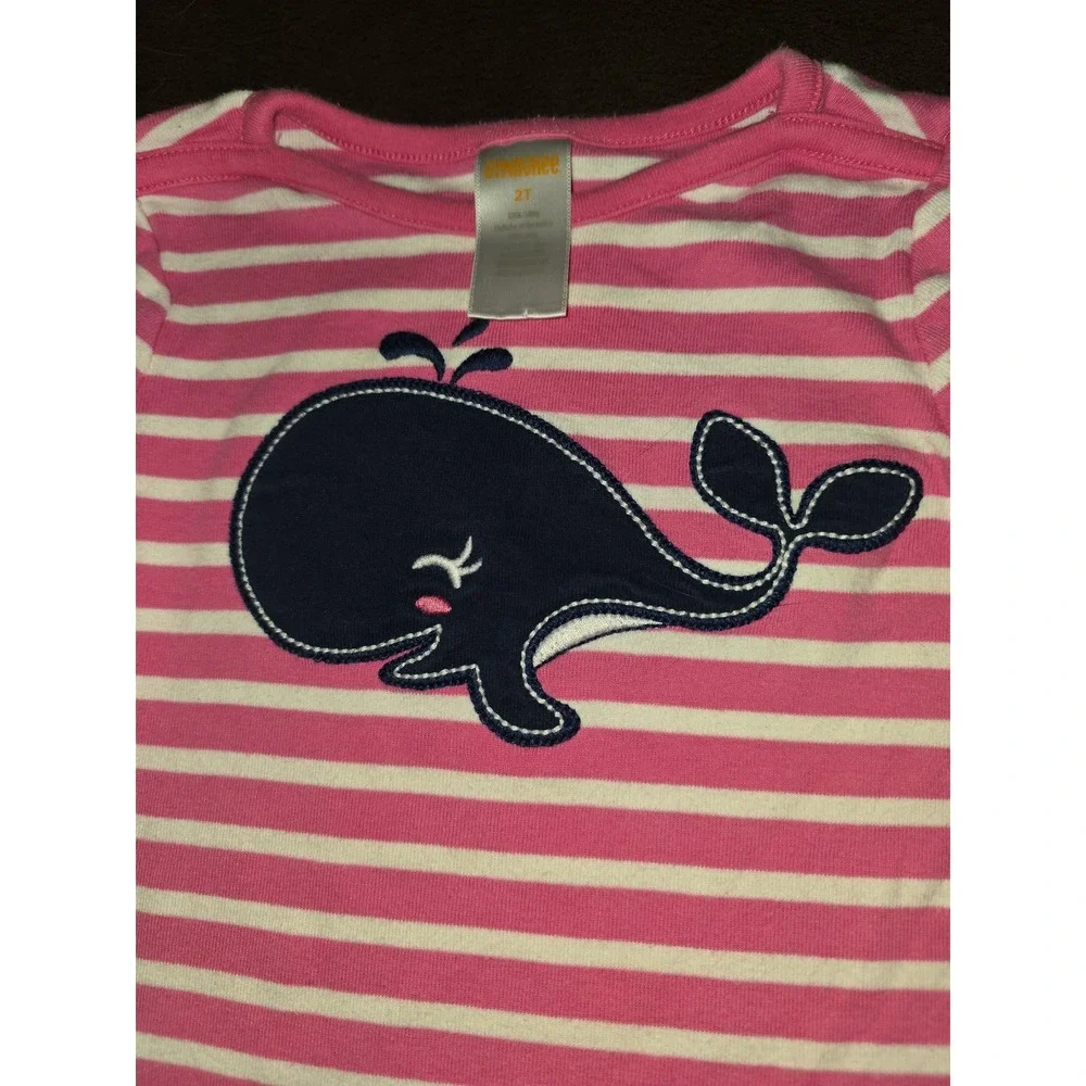 Gymboree stripes and‎ anchors whale pink striped top 2t